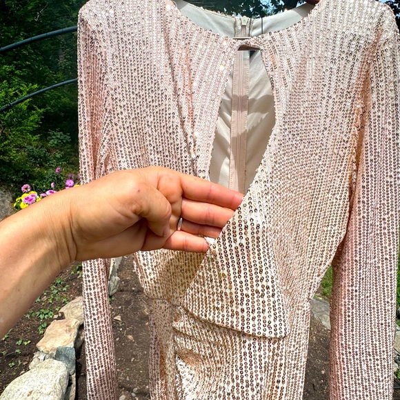 PROM Sequin CHAMPAGNE DRESS - Picture 8 of 14